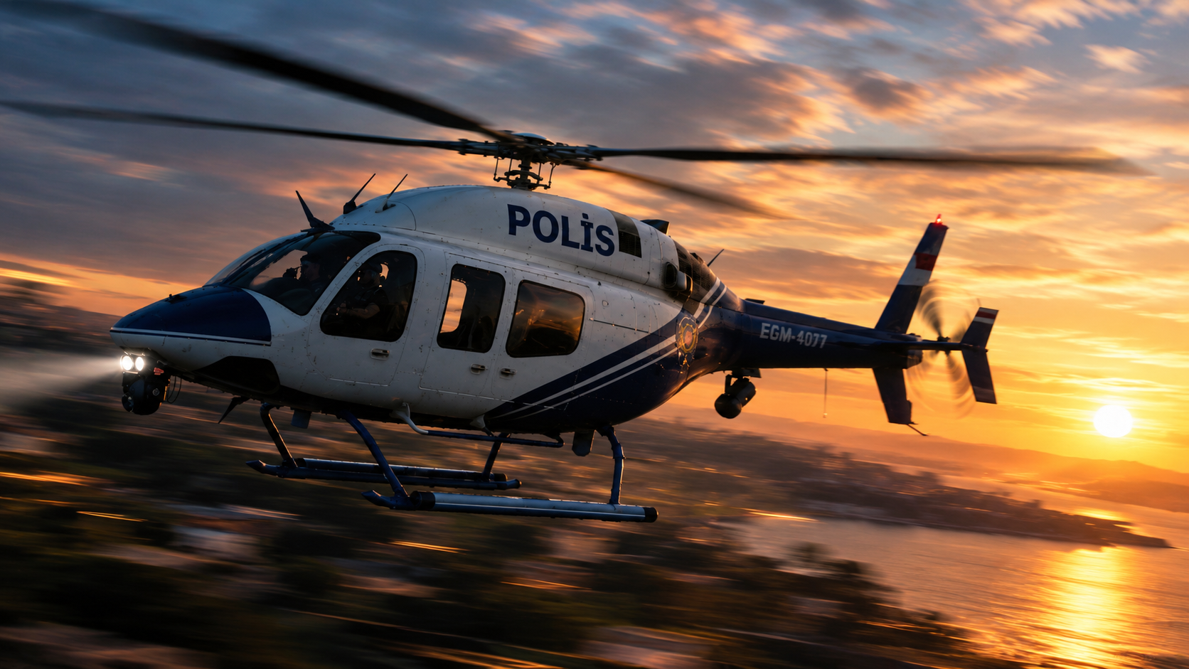 GÃ¼n BatÄ_mÄ_nda HÄ_zla UÃ_an Polis Helikopteri.png